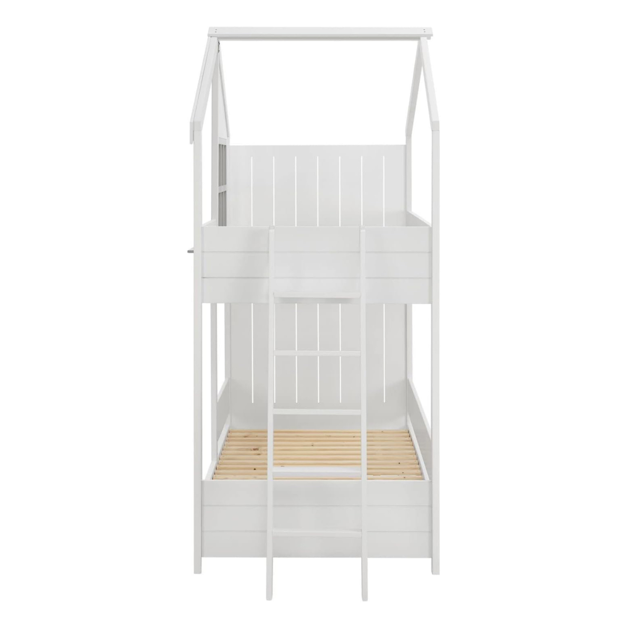 CHILDREN'S BUNKBED t.MONTESSORI COMBO HM707.03 SOLID PINE WOOD IN WHITE- 190x90cm. [5]
