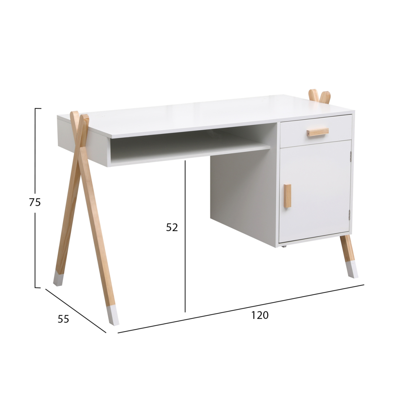 CHILDREN'S DESK PASCHAL HM2496.03 MELAMINE-PINE WOOD 120x55x75Hcm. [3]