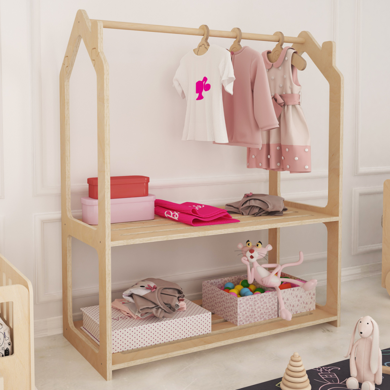 CHILDREN'S HANGER SANI HM18225.03 BIRCH WOOD IN NATURAL COLOR 86x49x110Hcm. [2]