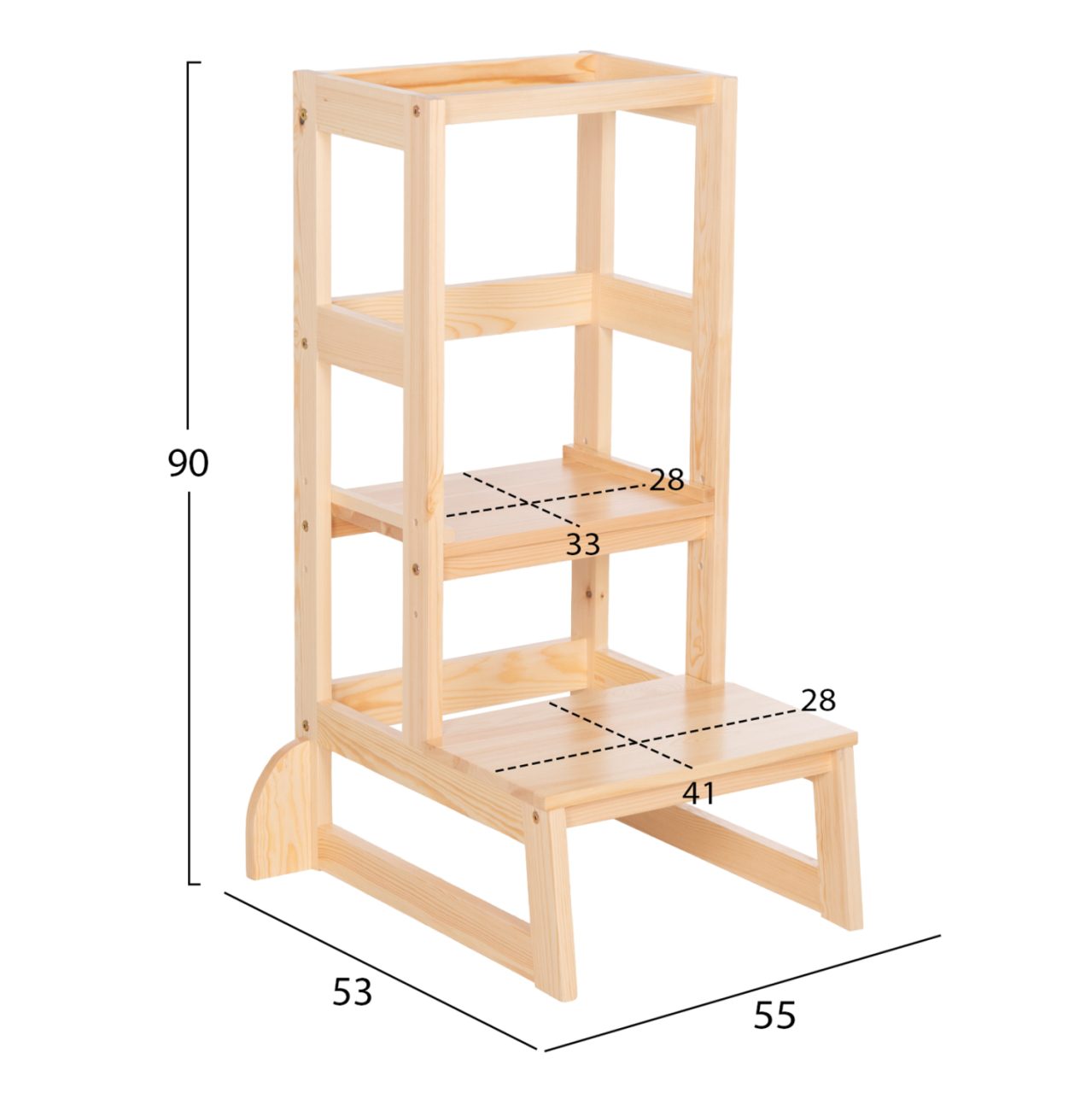 CHILDREN'S LEARNING TOWER t.MONTESSORI PEPE HM9291.01 PINE WOOD IN NATURAL COLOR 55x53x90Hcm. [2]