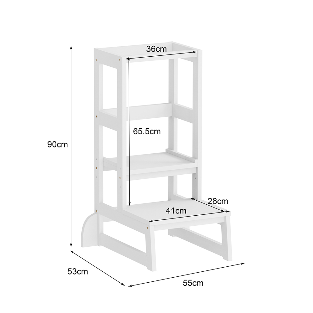 CHILDREN'S LEARNING TOWER t.MONTESSORI PEPE HM9291.03 PINE WOOD IN WHITE 55x53x90Hcm. [3]