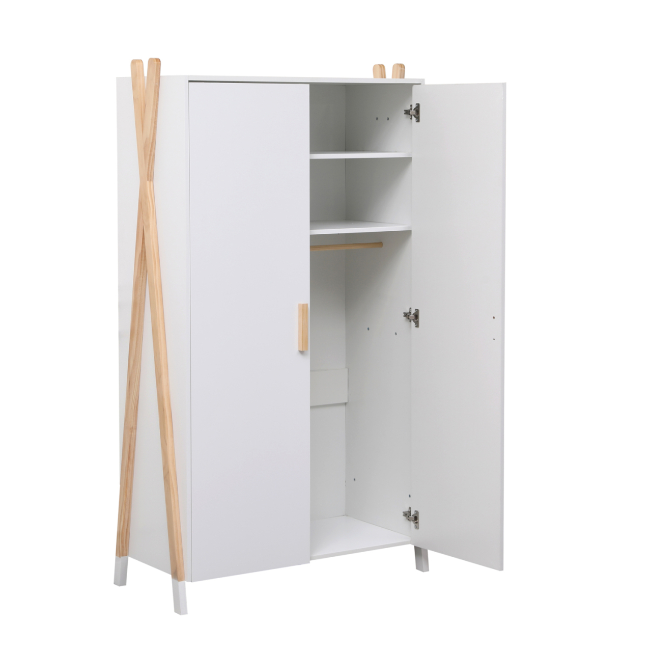 CHILDREN'S WARDROBE PASCHAL HM2494.03 WHITE MELAMINE-PINE WOOD LEGS 96x44x170Hcm. [5]