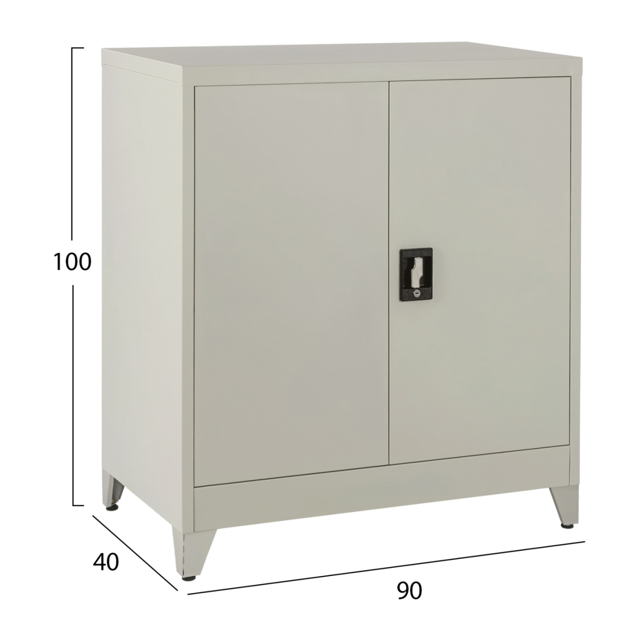 CLOSET METALLIC DURON HM11999 2-LEAF WITH 2 STORAGE SPACES and LEGS-GREY 90Χ40Χ100Hcm. [2]