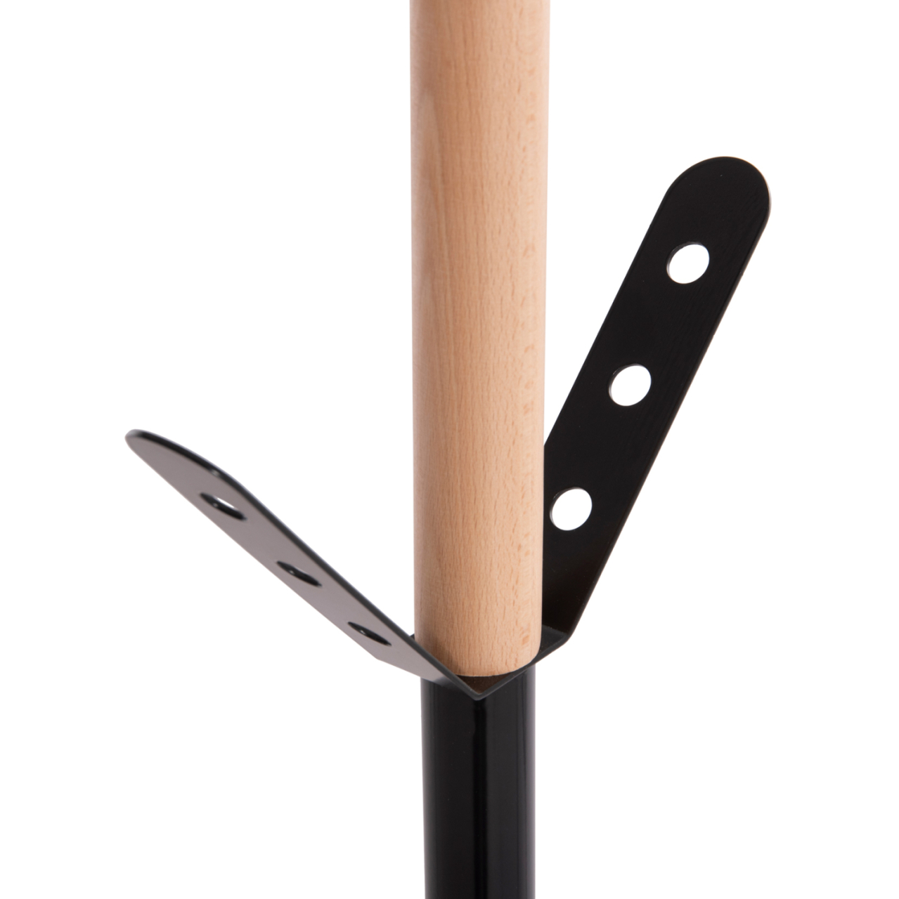 COAT HANGER BILLY HM18075.01 BEECH WOOD-BLACK METAL-BASE WITH WOOD Φ37.5X180Hcm. [7]