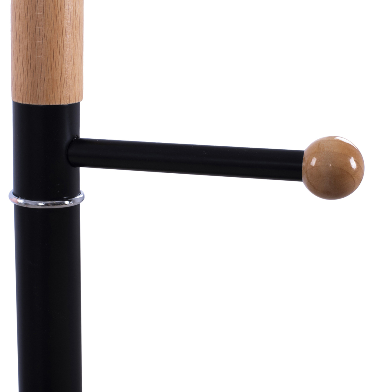 Coat hanger MERCURY ΗΜ8609.02 Beech Wood- Black Metal-Black Marble Base Φ37x176Ηcm [5]