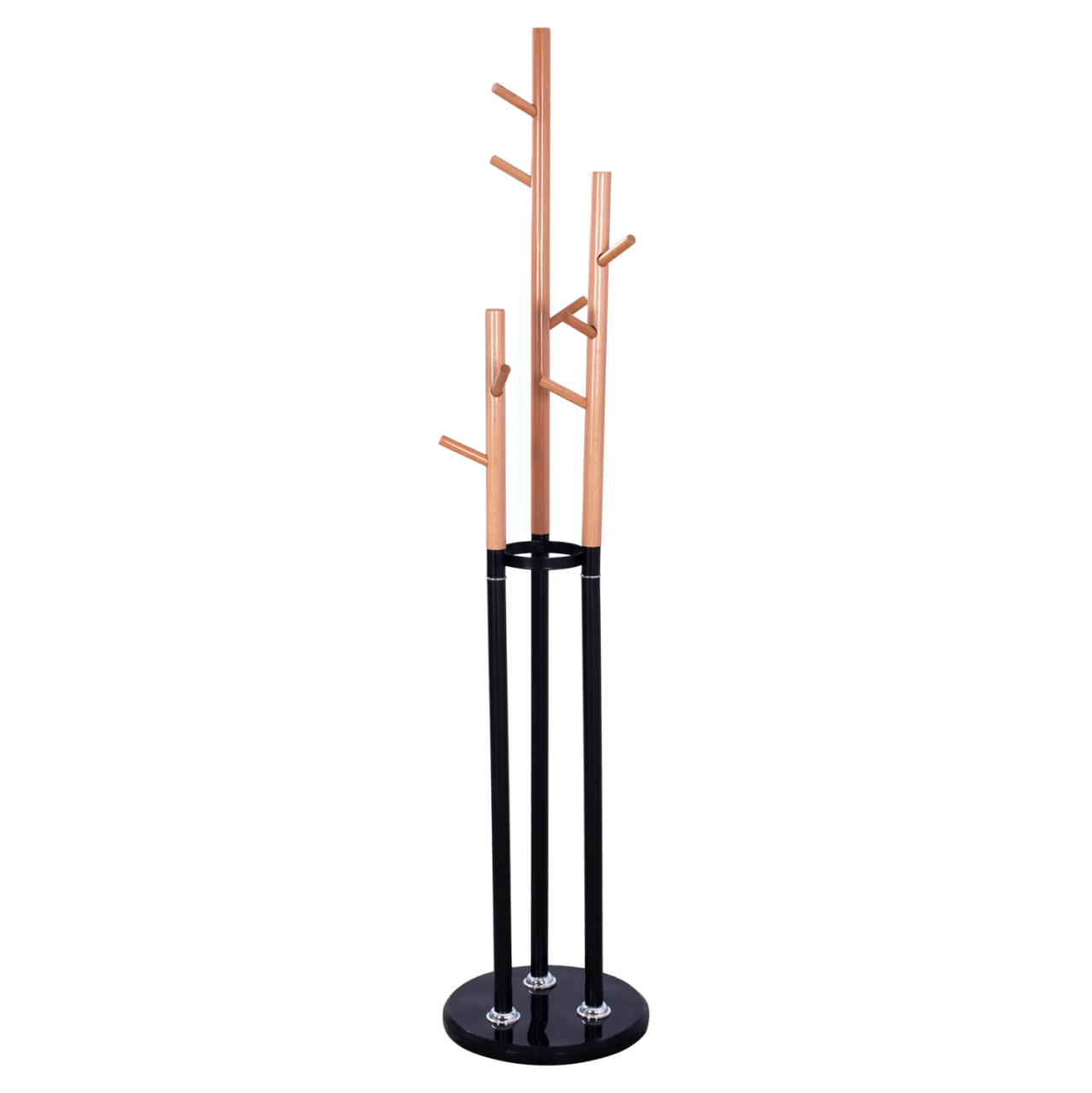 COAT HANGER TRIPLE-PILLAR WYATT HM8610.02 BEECH WOOD-BLACK METAL AND MARBLE BASE Φ37X173Hcm. [3]