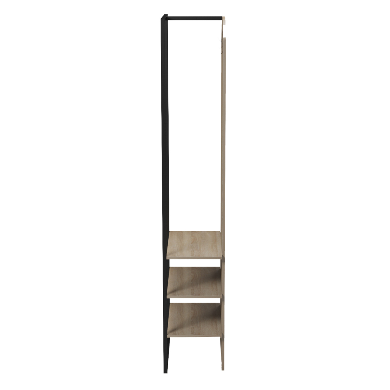 COAT HANGER WITH SHELVES NINO HM18382.01 METAL IN BLACK--MELAMINE IN SONAMA 53x31.5x180Hcm. [4]