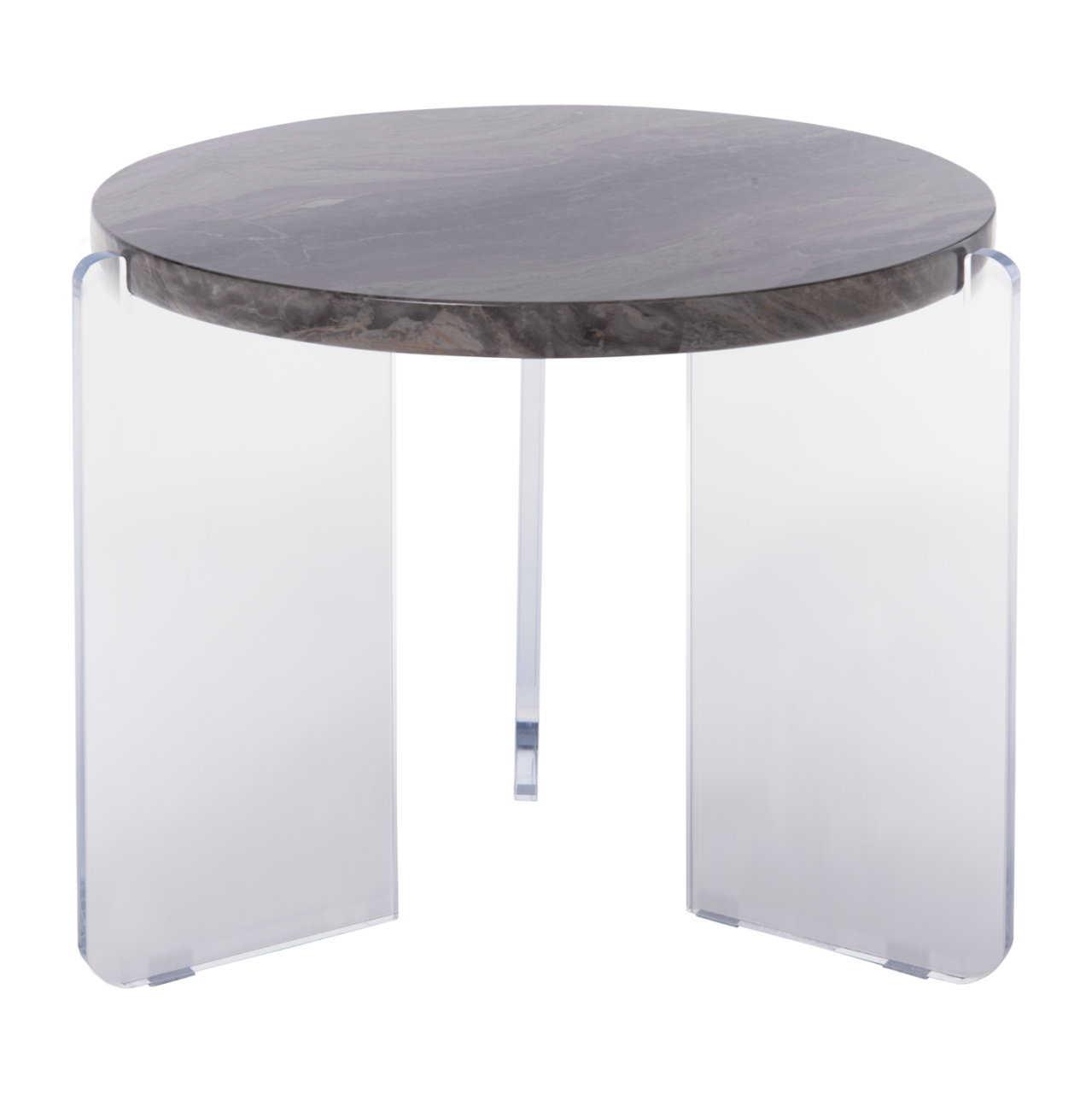 COFFEE TABLE ACRYCON HM9780.01 MDF WITH WATER REPELLANT TOP-ACRYLIC LEGS Φ64x51Hcm. [3]