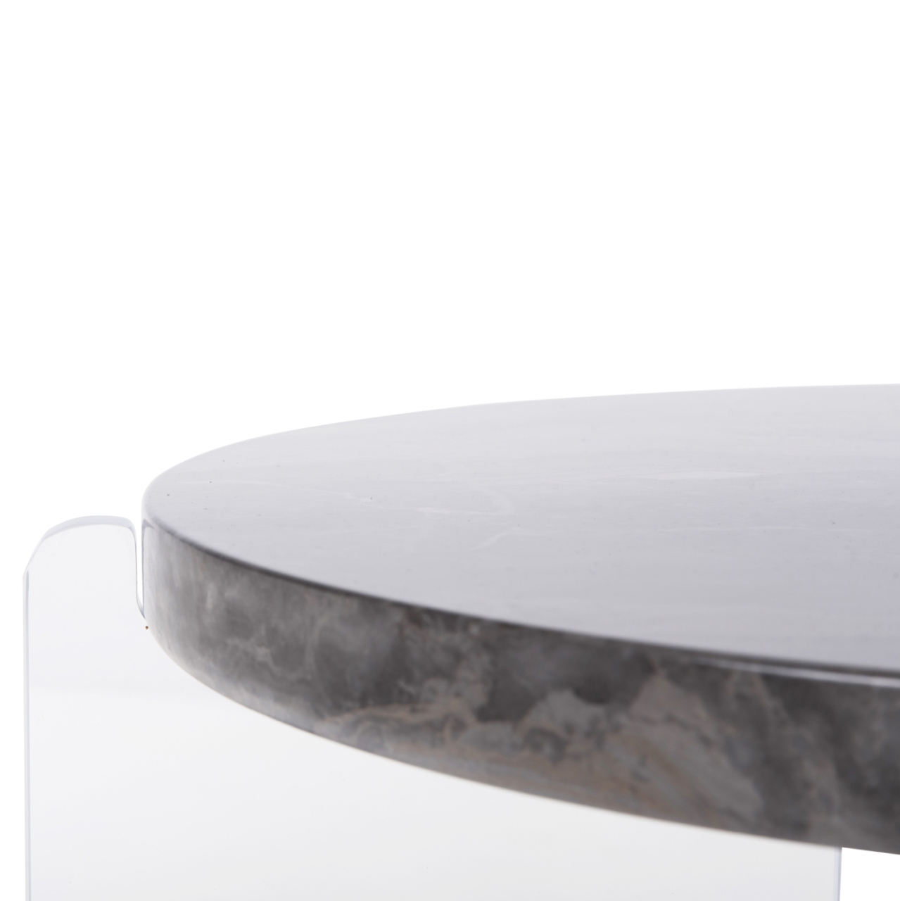 COFFEE TABLE ACRYCON HM9780.01 MDF WITH WATER REPELLANT TOP-ACRYLIC LEGS Φ64x51Hcm. [7]