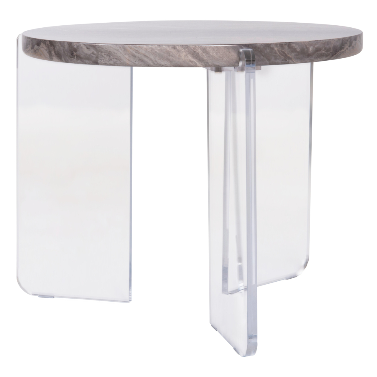 COFFEE TABLE ACRYCON HM9780.01 MDF WITH WATER REPELLANT TOP-ACRYLIC LEGS Φ64x51Hcm. [4]