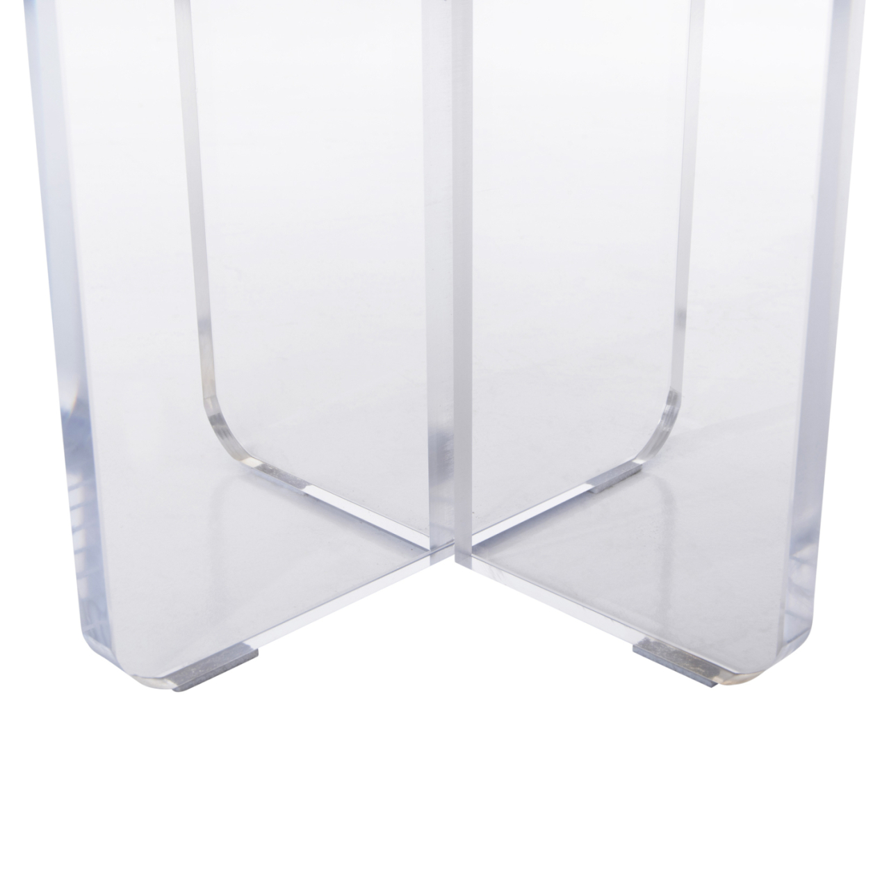 COFFEE TABLE ACRYLON HM9779.01 HPL WHITE MARBLE-ACRYLIC LEGS Φ40x41Hcm. [8]