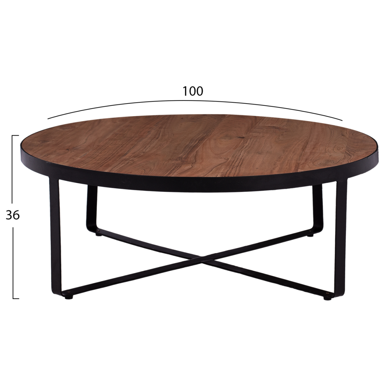 Coffee Table ATHARVA HM8461.11 solid acacia wood Φ100X36cm [2]