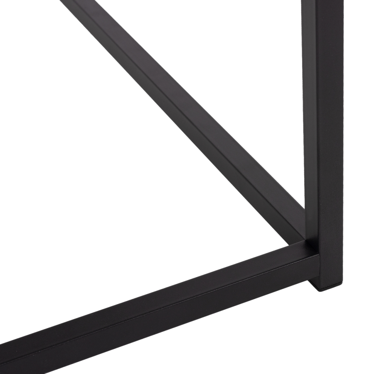 COFFEE TABLE BRAYLEN HM8942.12 SQUARE MELAMINE IN WHITE MARBLE LOOK- BLACK BASE 75x75x43Hcm. [6]