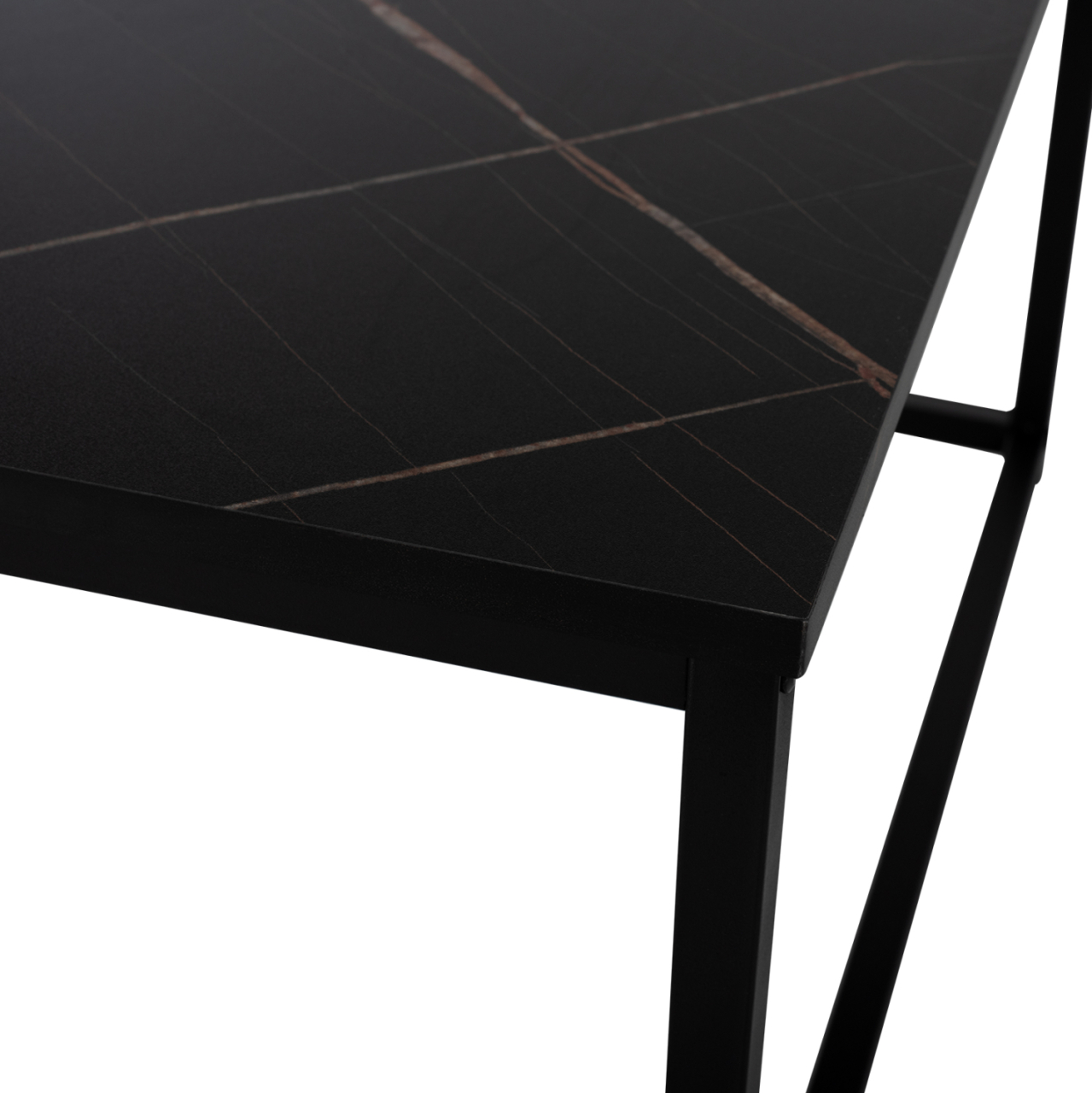 COFFEE TABLE BRAYLEN HM8942.13 SQUARE WITH MELAMINE BLACK MARBLE LOOK 75x75x43Hcm. [4]