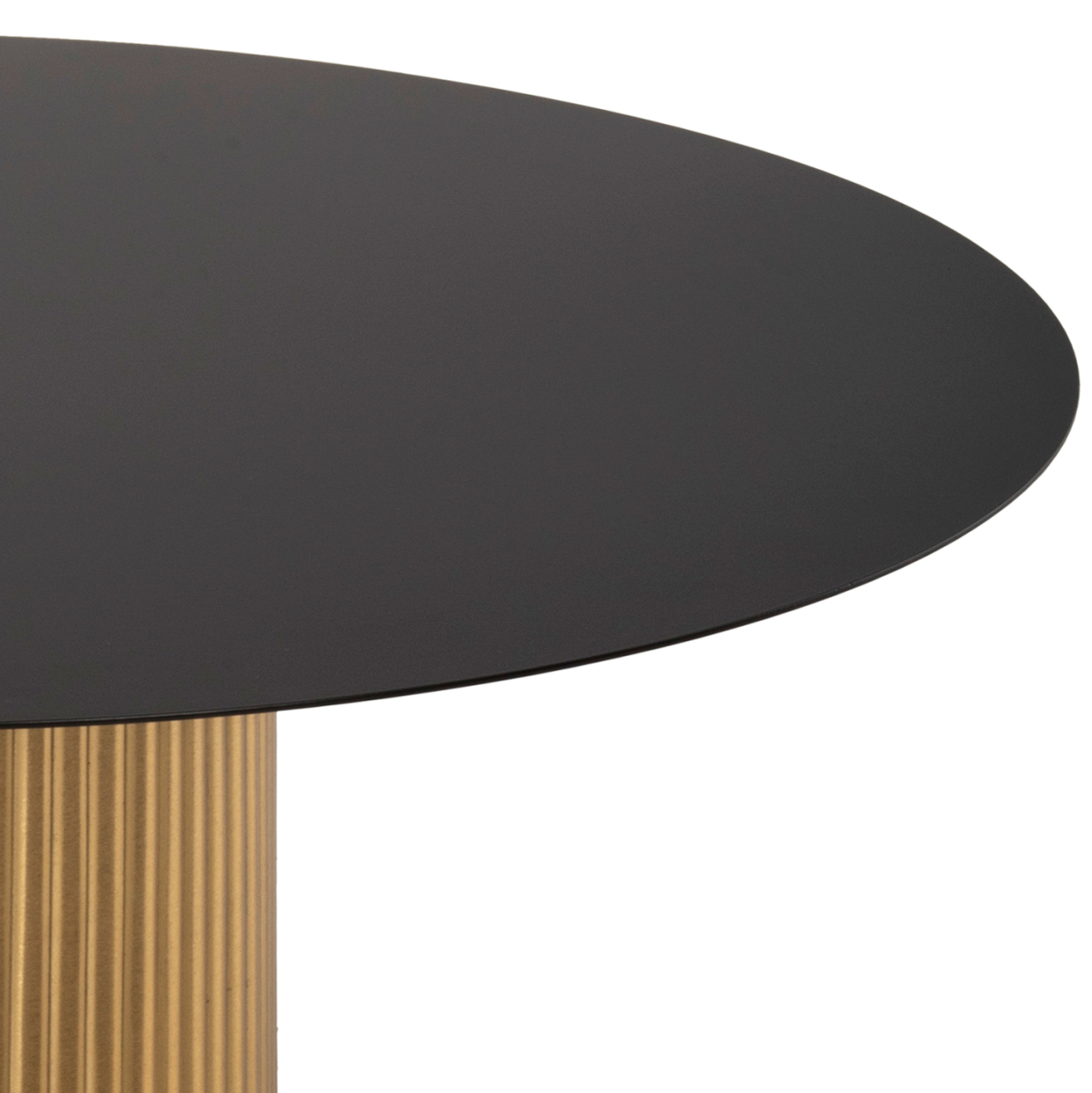 COFFEE TABLE CLAD HM9674 METAL IN GOLD and BLACK TOP Φ80x32H cm. [4]
