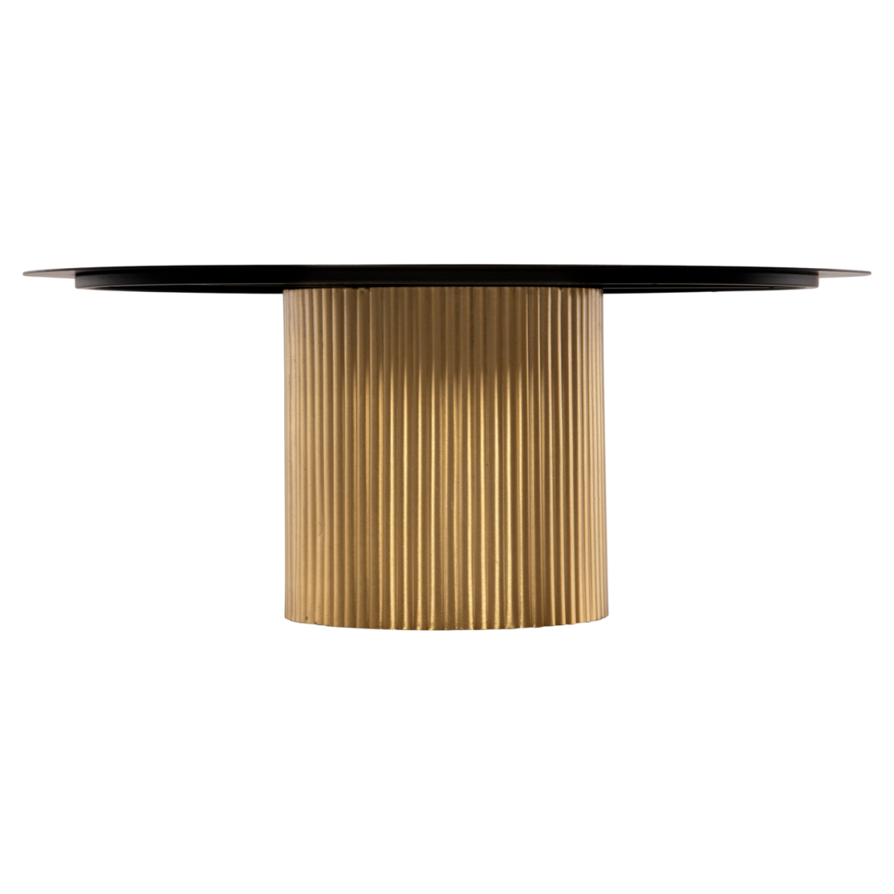 COFFEE TABLE CLAD HM9674 METAL IN GOLD and BLACK TOP Φ80x32H cm. [3]