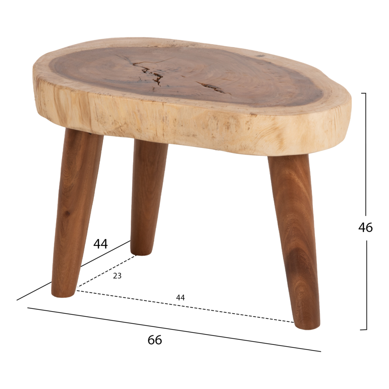 COFFEE TABLE DOMPU HM9630 SOLID SUAR WOOD 8cm THICK TABLETOP 66x44x46Hcm. [2]