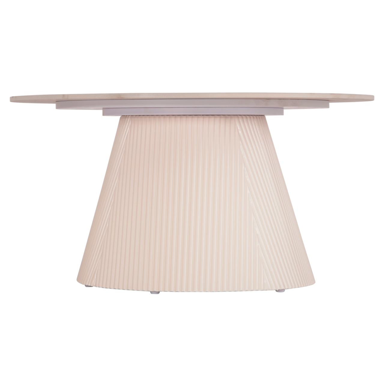 COFFEE TABLE DUNCAN HM18022.02 CERAMIC TOP-MDF BASE-CREAM WHITE Φ80x41Hcm. [3]
