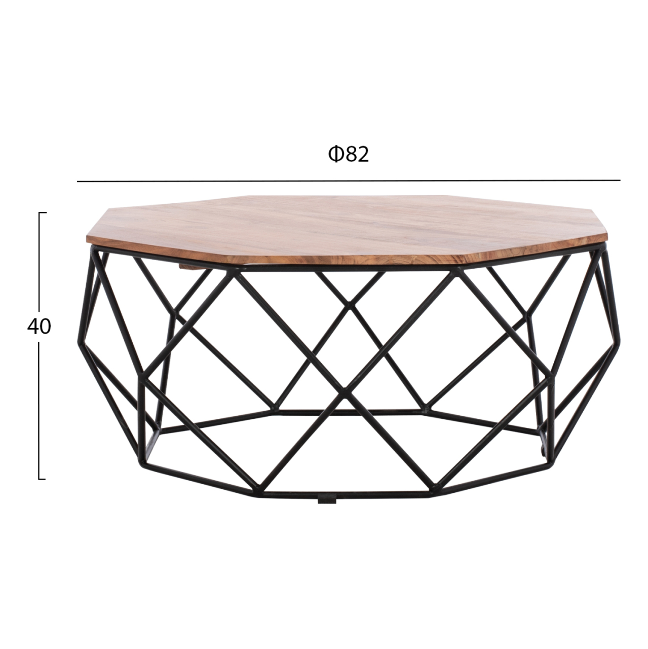 COFFEE TABLE FB98777.11 ACACIA WOOD Φ82x40H [2]