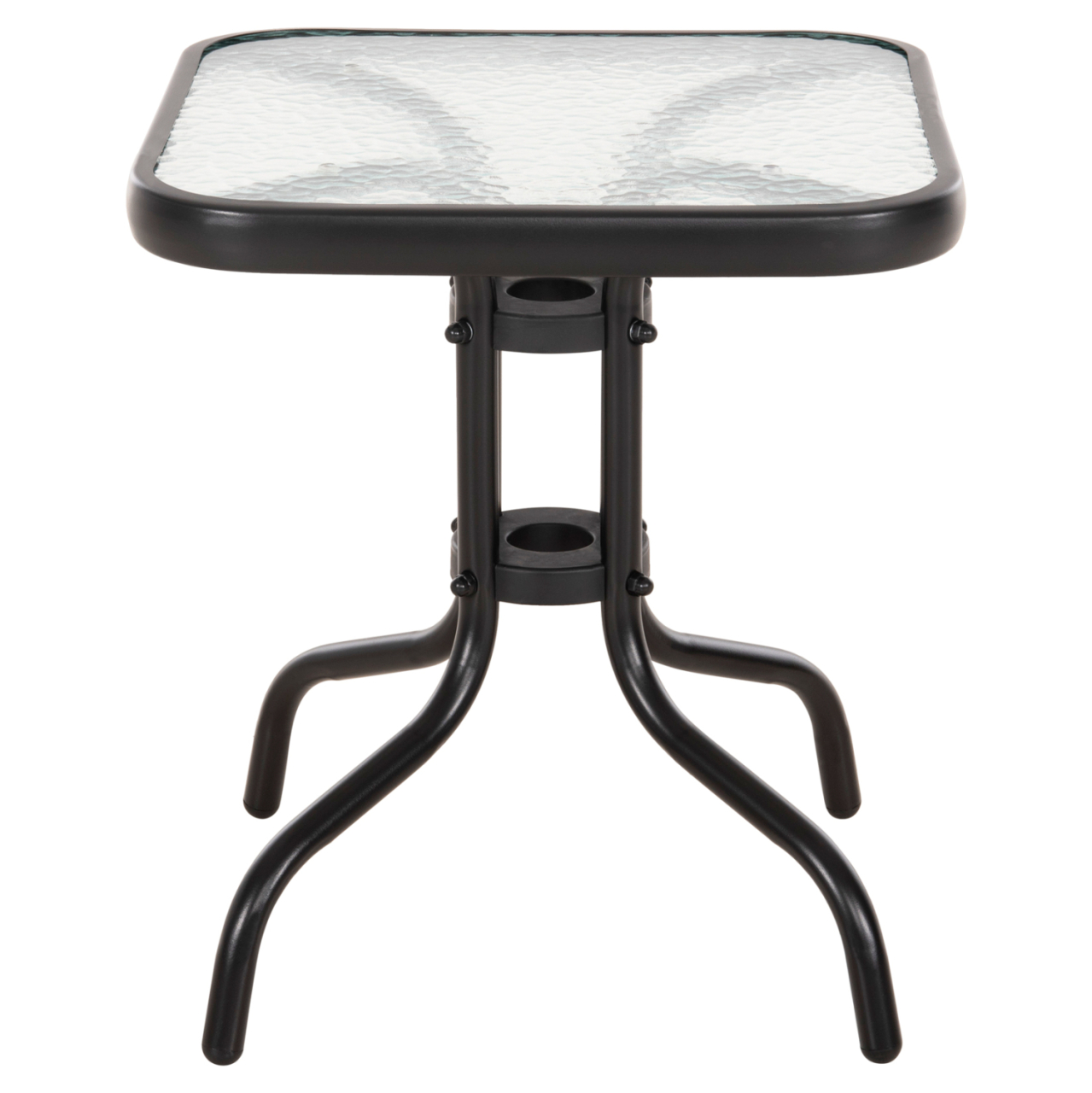 COFFEE TABLE FIGO HM6067.03 METAL IN BLACK-TEMPERED GLASS TOP 45x45x51Hcm. [3]