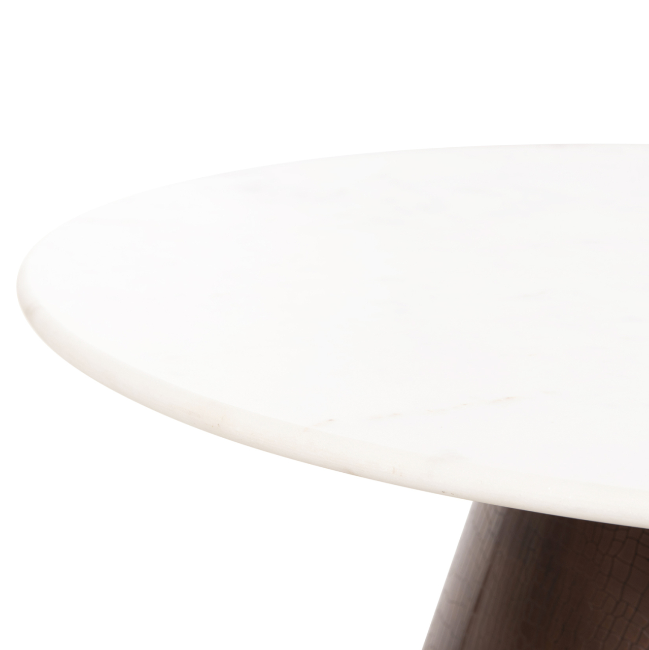 COFFEE TABLE FODEN HM9721 WHITE MARBLE TOP AND ANTIQUE COPPER COLOR METAL Φ77x40Hcm. [4]