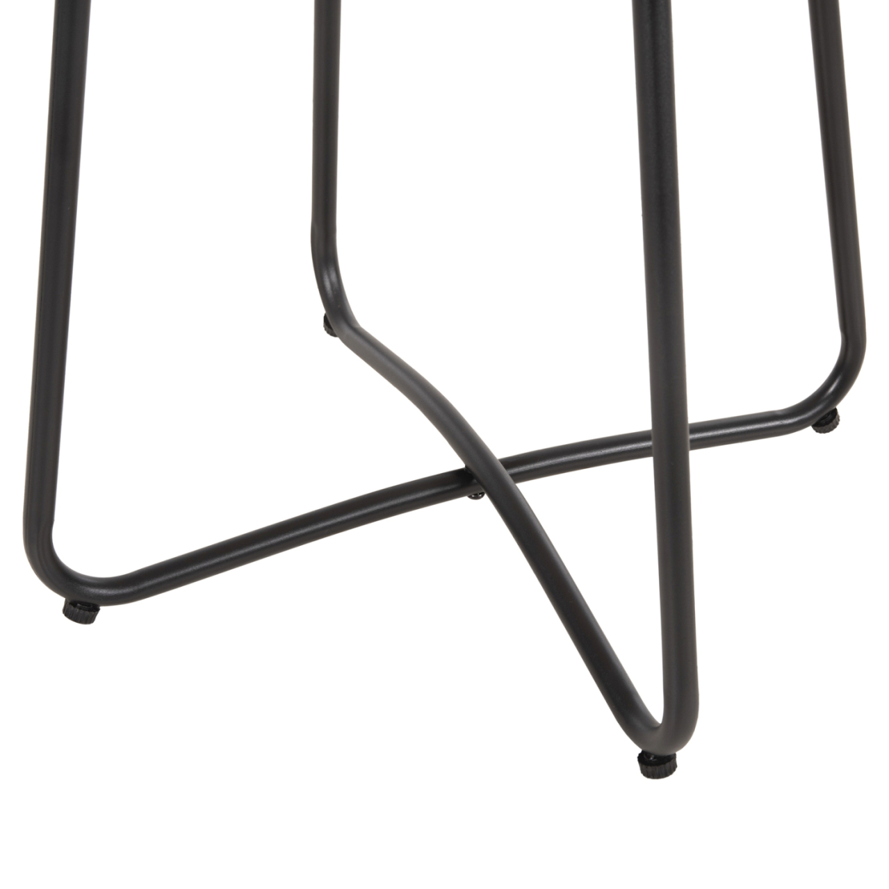 COFFEE TABLE GERRY HM5717.11 P.E.RATTAN IN BEIGE-BLACK METAL FRAME 50x50x47,5Hcm. [6]