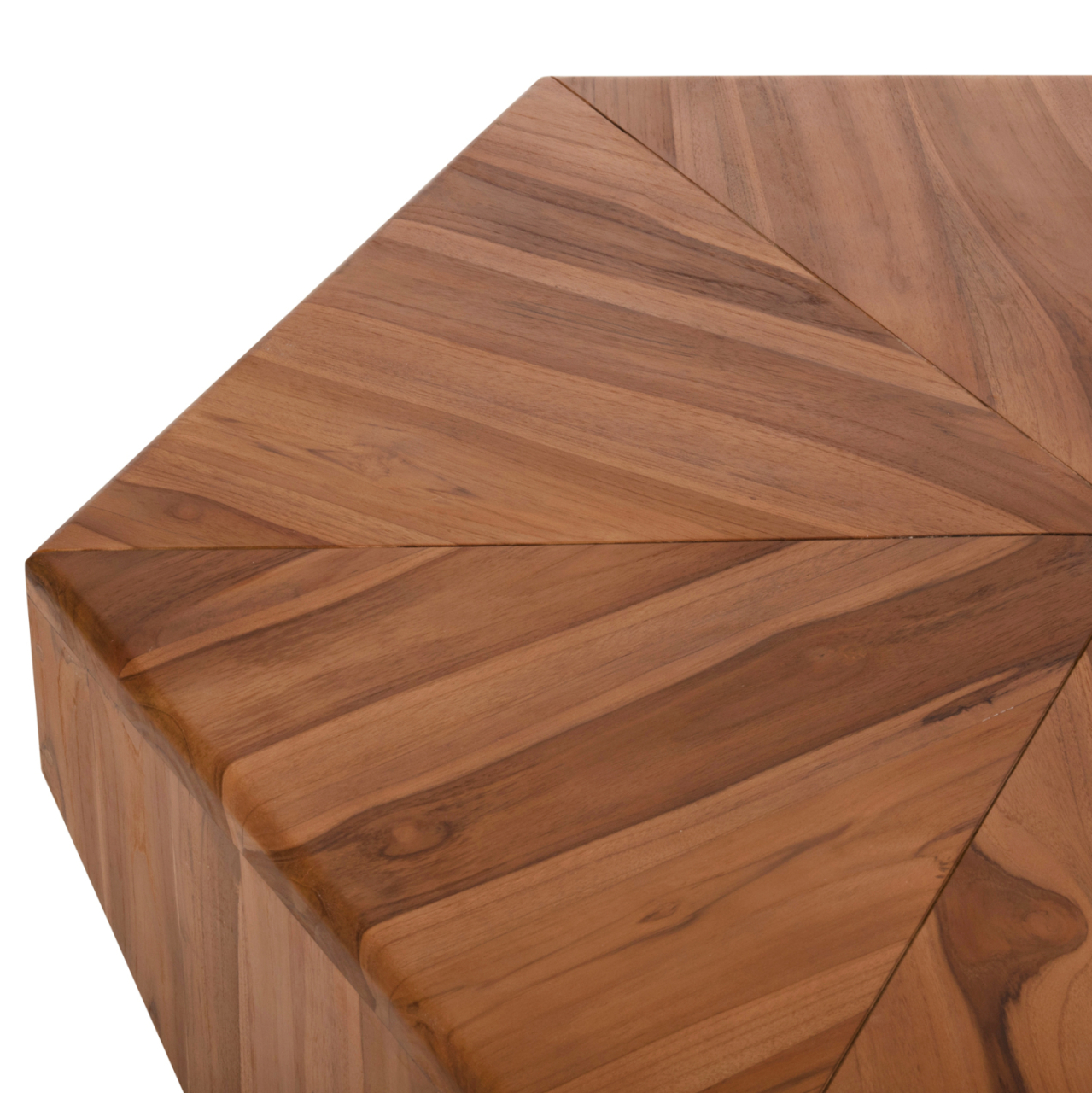 COFFEE TABLE HEXAGON HM9790 TEAK WOOD IN NATURAL--B'RATED 114x99x34Hcm. [4]