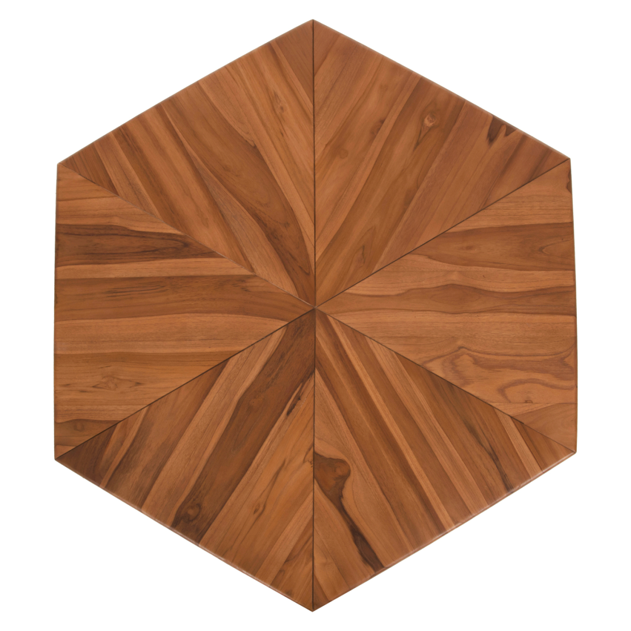 COFFEE TABLE HEXAGON HM9790 TEAK WOOD IN NATURAL--B'RATED 114x99x34Hcm. [5]