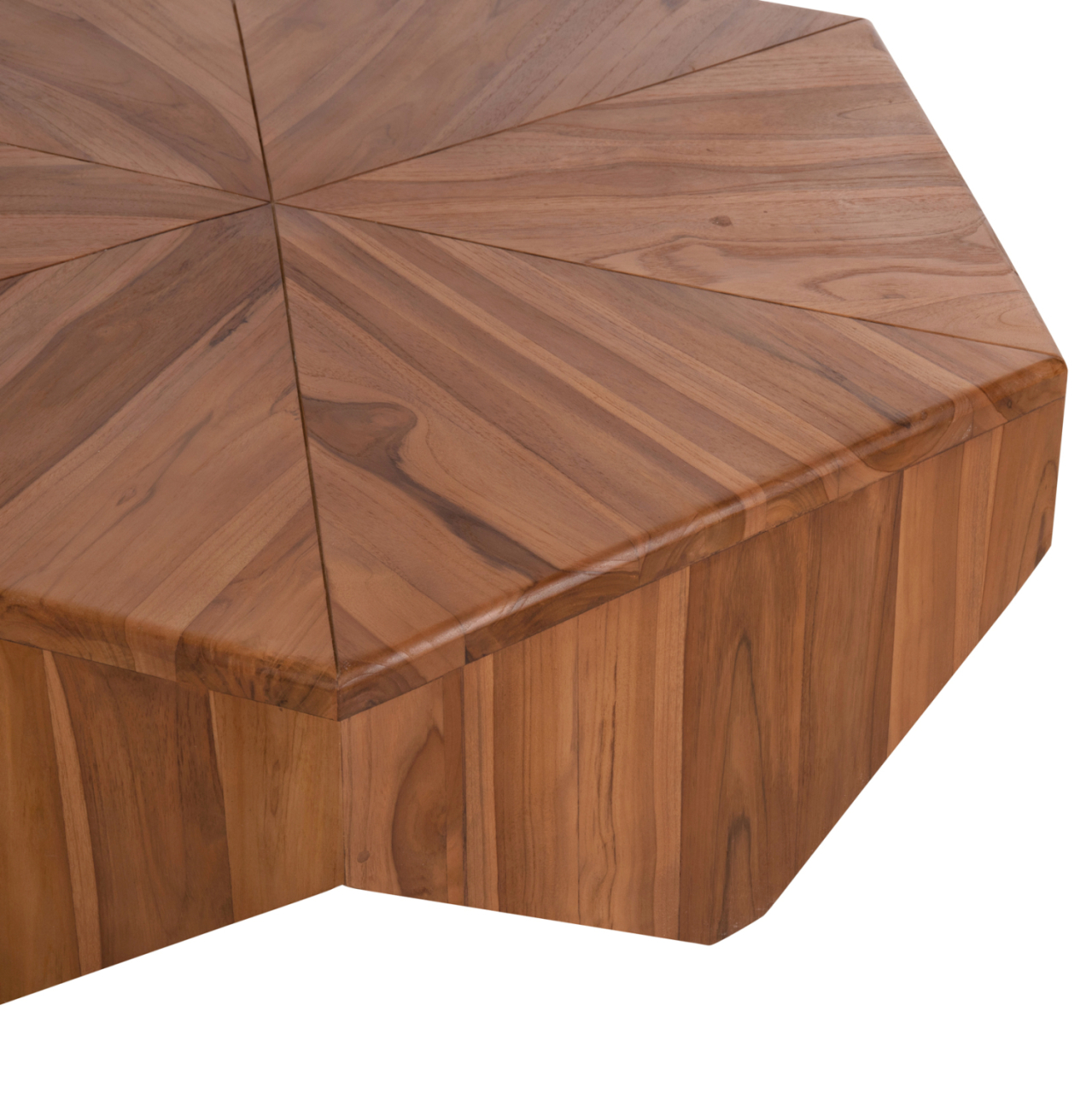 COFFEE TABLE HEXAGON HM9790 TEAK WOOD IN NATURAL--B'RATED 114x99x34Hcm. [3]
