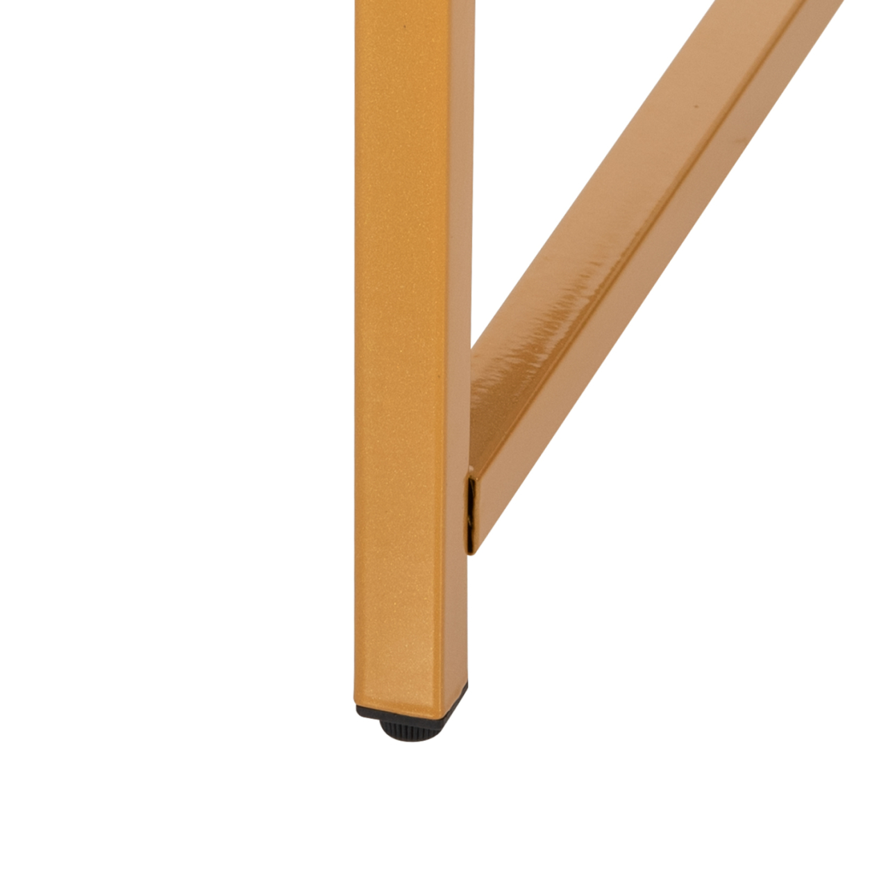 COFFEE TABLE HM9420.01 MELAMINE WHITE MARBLE-GOLD METAL LEGS Φ80x48,5Hcm. [7]