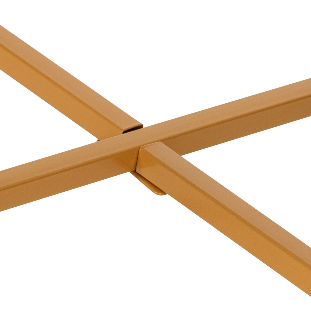 COFFEE TABLE HM9420.01 MELAMINE WHITE MARBLE-GOLD METAL LEGS Φ80x48,5Hcm. [6]
