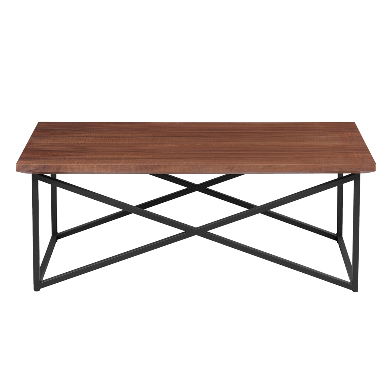 COFFEE TABLE HM9469.02 MDF WITH WALNUT WOOD VENEER TOP-BLACK METAL BASE 120x60x45,5Hcm. [3]