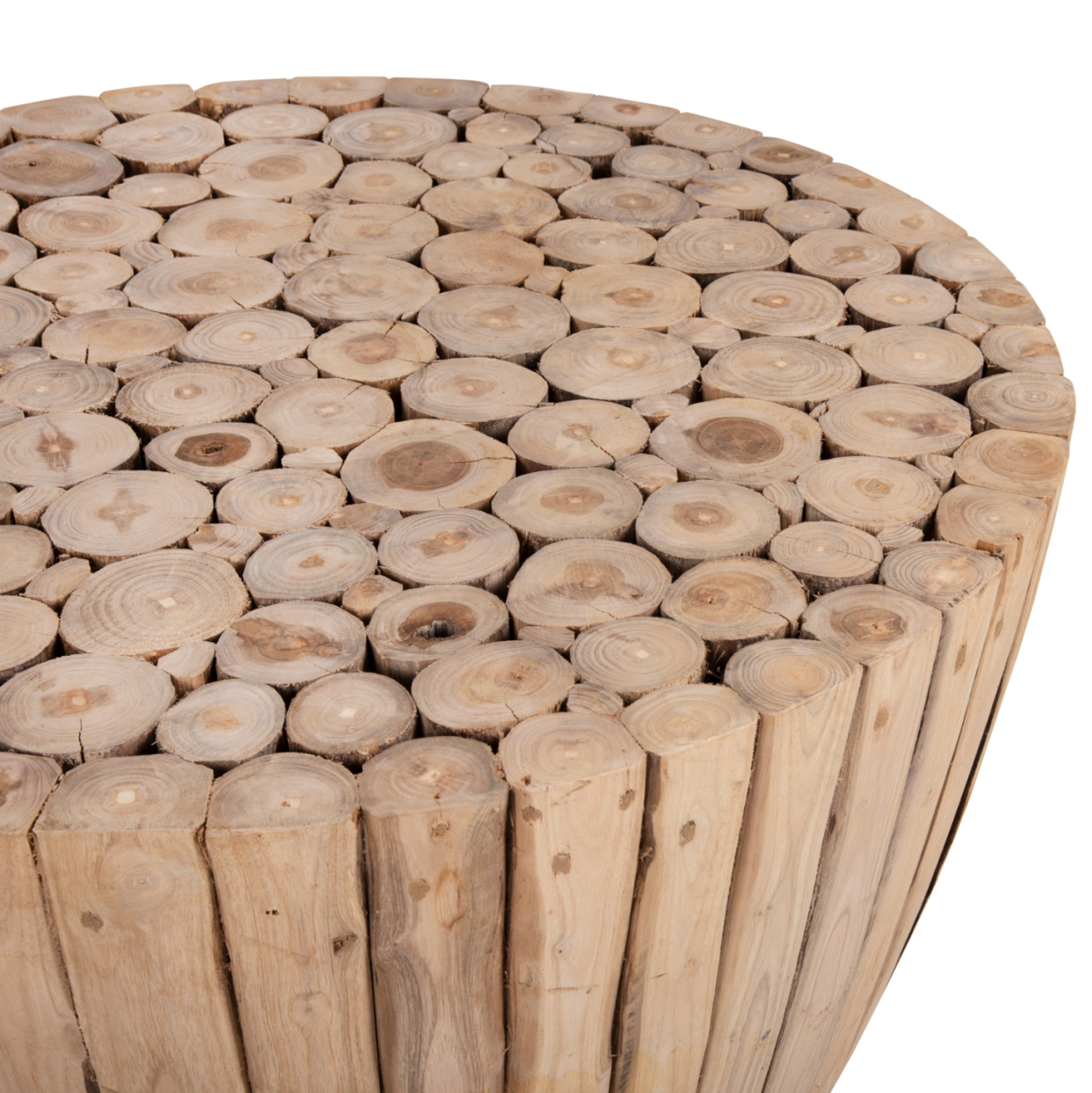 COFFEE TABLE HM9804 TEAK WOOD IN NATURAL Φ80x46Hcm. [5]