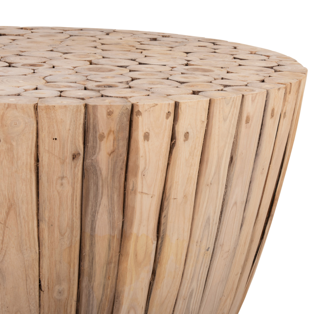 COFFEE TABLE HM9804 TEAK WOOD IN NATURAL Φ80x46Hcm. [4]