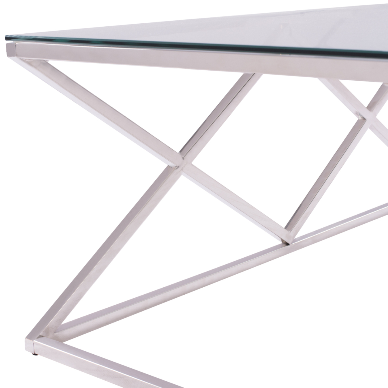 COFFEE TABLE HOLLAND HM8624.01 WITH GLASS AND CHROME BASE 120X60Χ45 EK. [6]