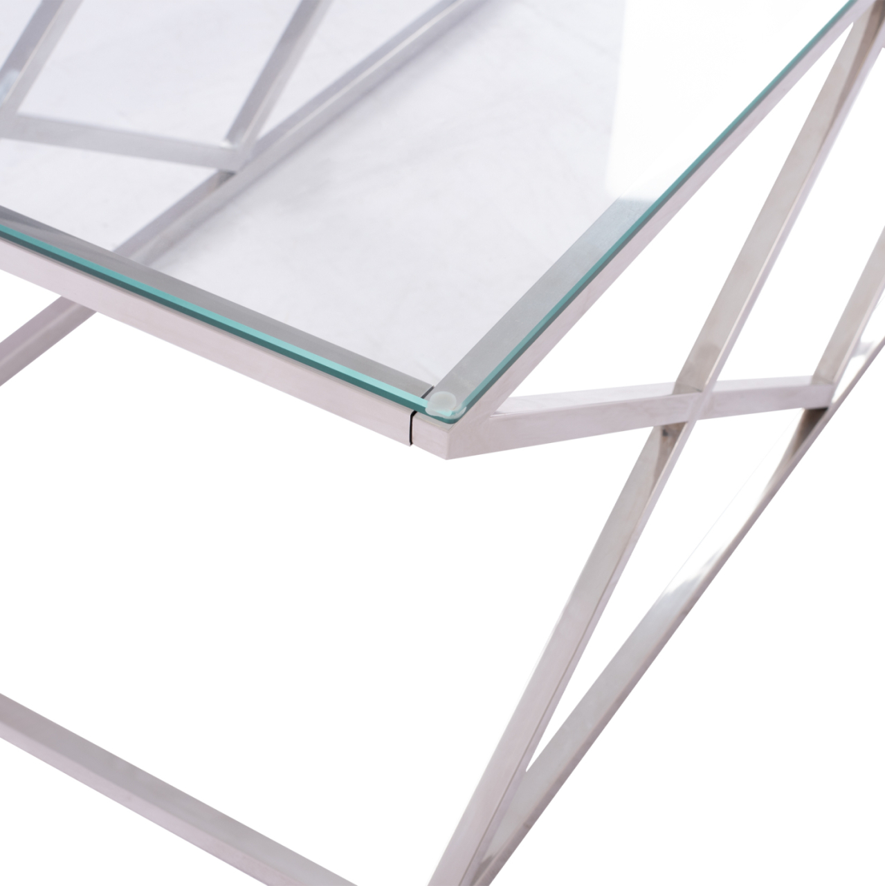 COFFEE TABLE HOLLAND HM8624.01 WITH GLASS AND CHROME BASE 120X60Χ45 EK. [5]