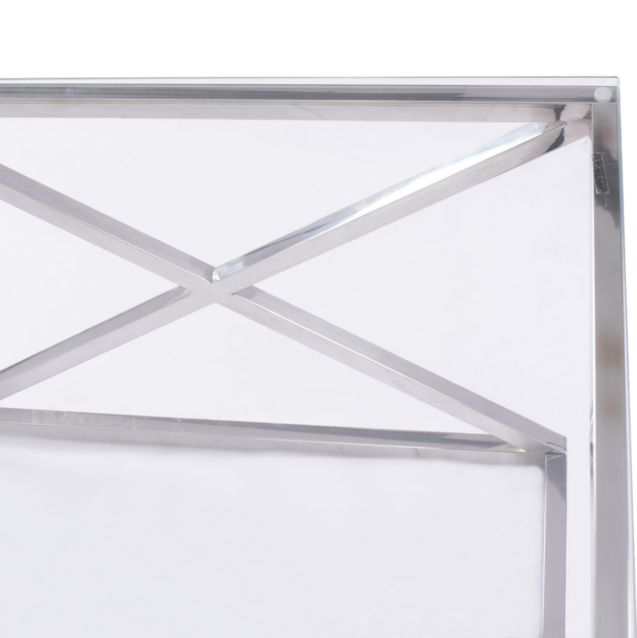 COFFEE TABLE HOLLAND HM8624.01 WITH GLASS AND CHROME BASE 120X60Χ45 EK. [7]