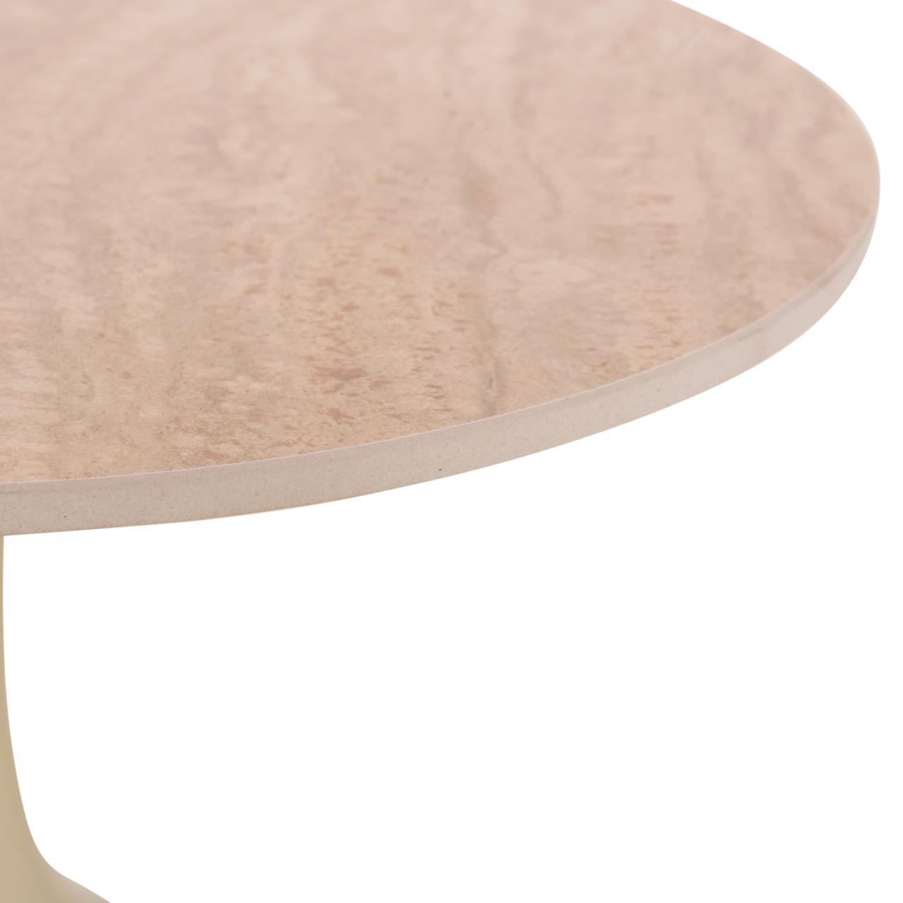 COFFEE TABLE LONGSTEM HM18317.04 METAL BASE IN CHAMPAGNE COLOR--CERAMIC TOP IN TRAVERTINE STONE Φ50 [8]