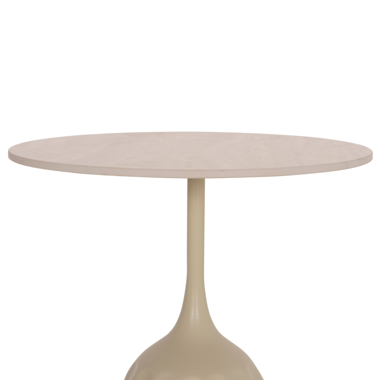 COFFEE TABLE LONGSTEM HM18317.04 METAL BASE IN CHAMPAGNE COLOR--CERAMIC TOP IN TRAVERTINE STONE Φ50 [4]