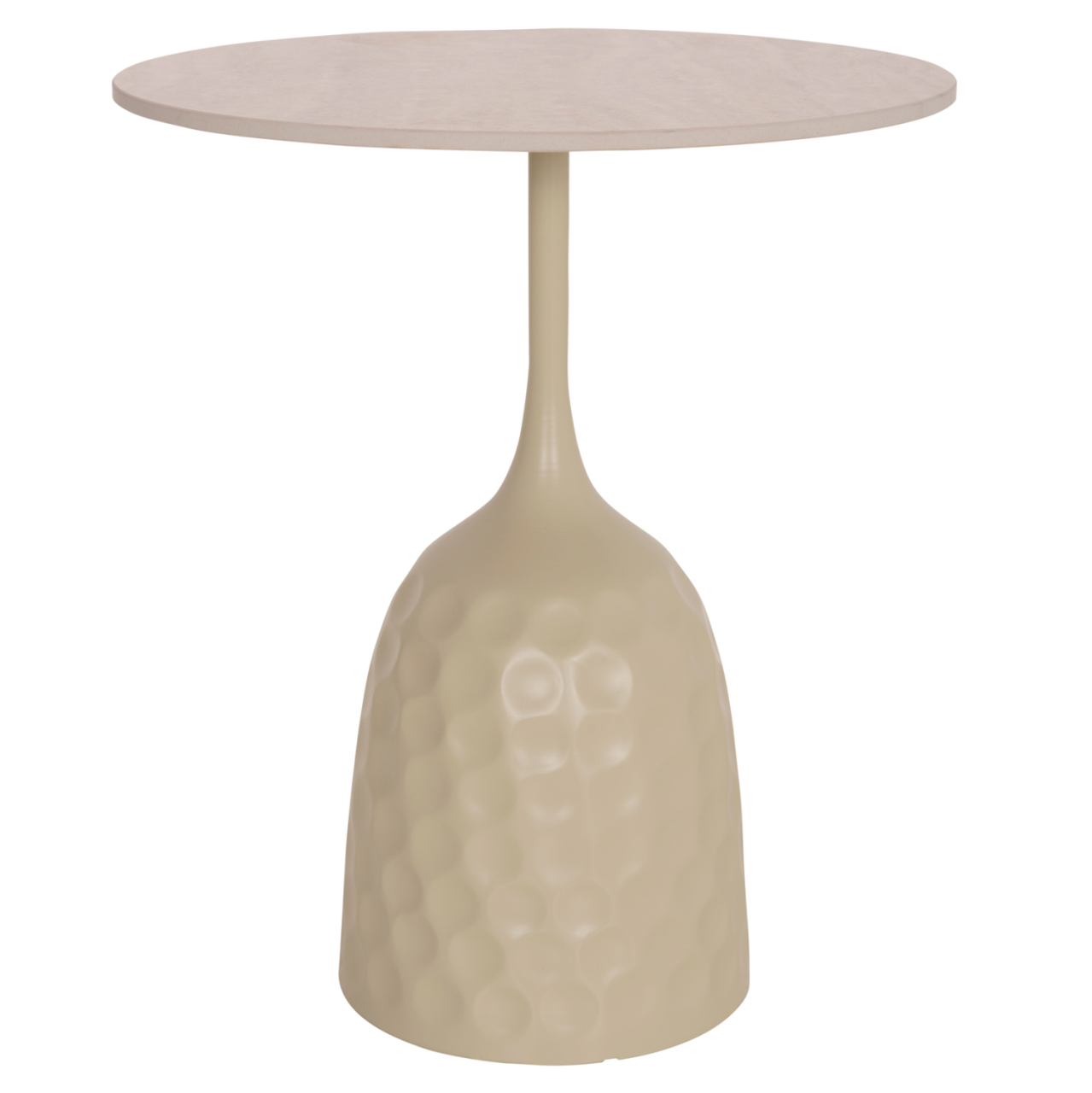 COFFEE TABLE LONGSTEM HM18317.04 METAL BASE IN CHAMPAGNE COLOR--CERAMIC TOP IN TRAVERTINE STONE Φ50 [6]