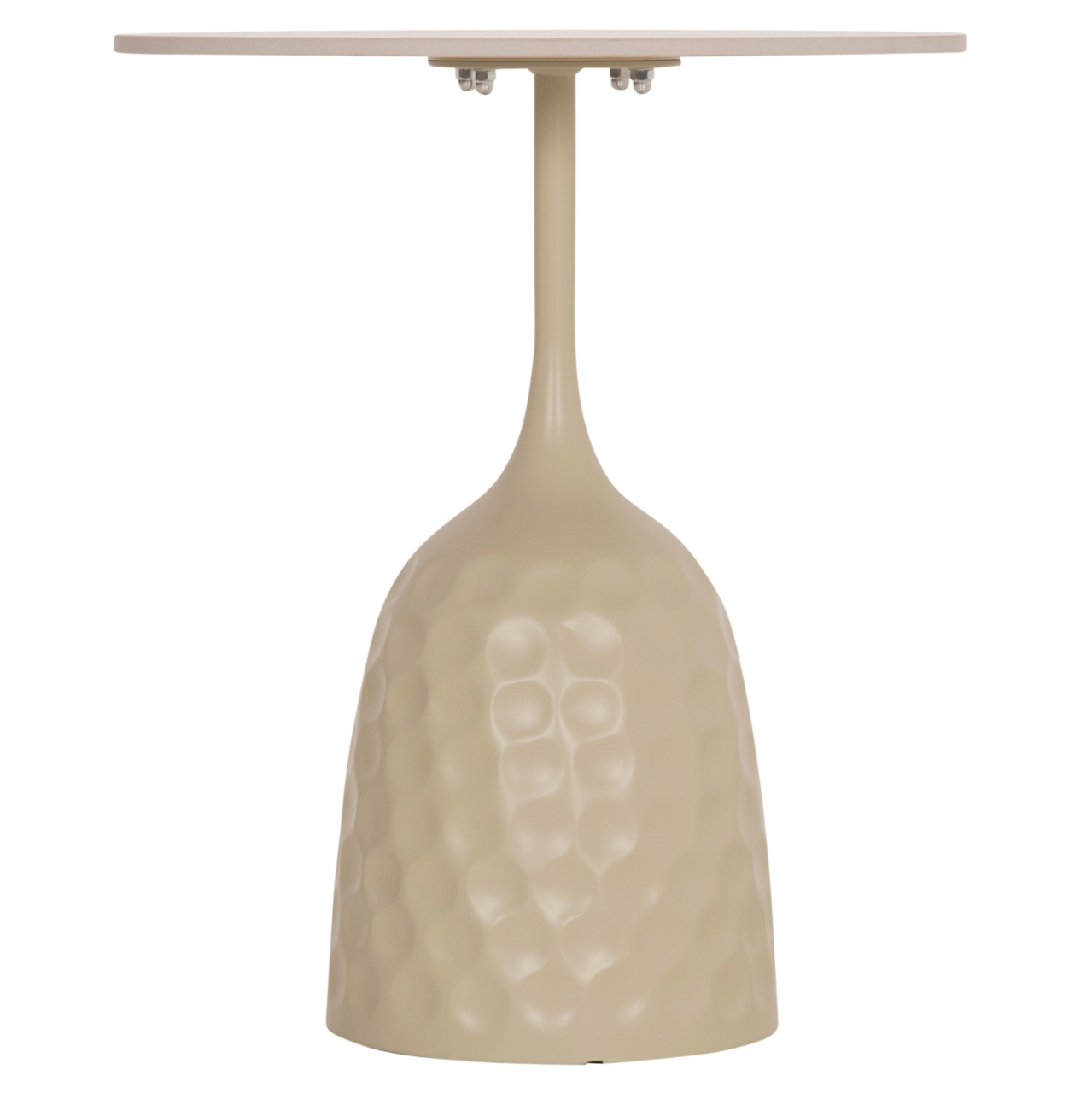 COFFEE TABLE LONGSTEM HM18317.04 METAL BASE IN CHAMPAGNE COLOR--CERAMIC TOP IN TRAVERTINE STONE Φ50 [3]
