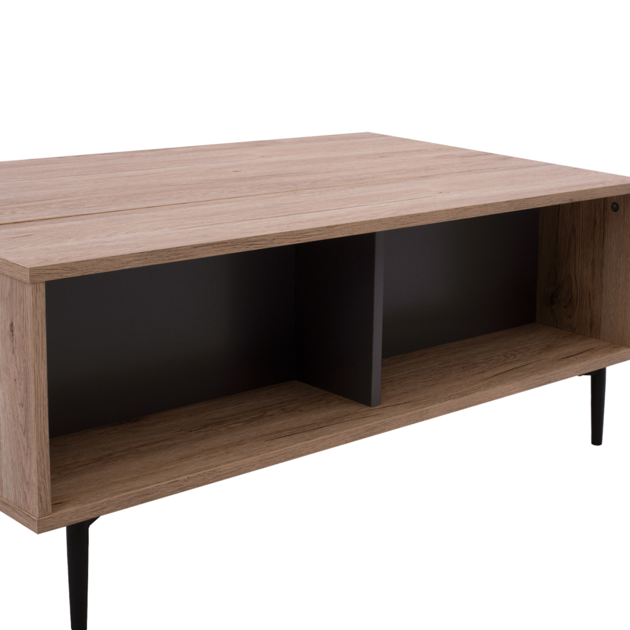 COFFEE TABLE MARGARIT LIFTABLE MELAMINE IN OAK-GREY COLOR 100x58x39-53Ycm.HM8677.11 [6]