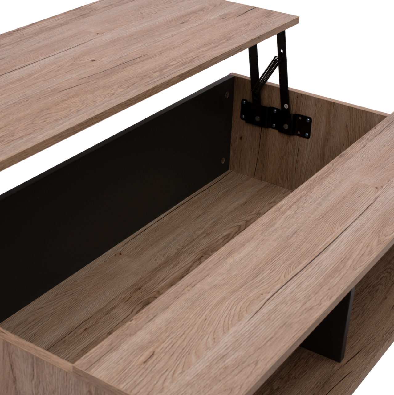 COFFEE TABLE MARGARIT LIFTABLE MELAMINE IN OAK-GREY COLOR 100x58x39-53Ycm.HM8677.11 [7]