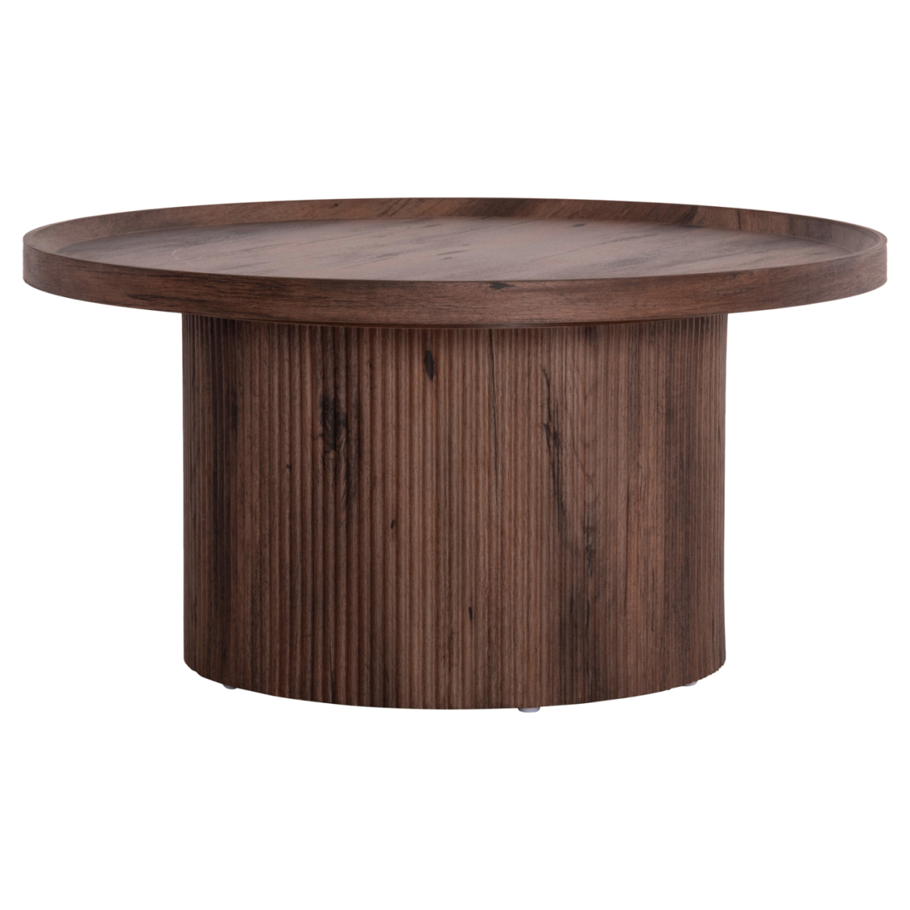 COFFEE TABLE MARGON HM18026 MDF IN DARK BROWN WOOD COLOR Φ80x40,5Hcm. [3]