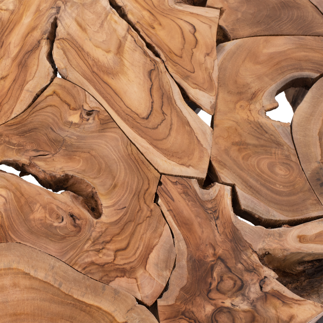 COFFEE TABLE MOBLEY HM9352 ROUND SOLID TEAK NATURAL COLOR Φ80x40H [5]