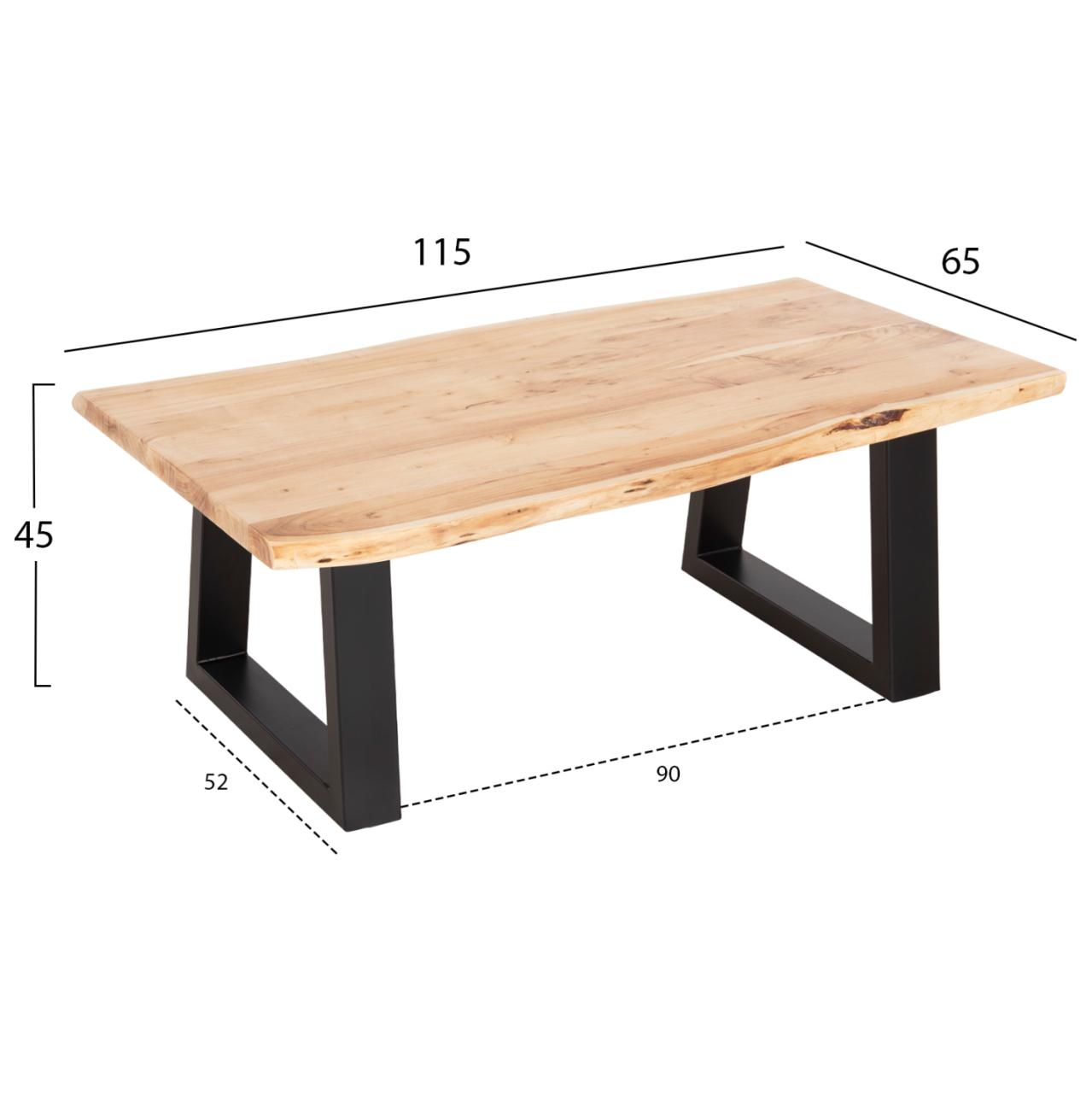 COFFEE TABLE MONTANA HM8166.21 TOP THICKNESS 4cm.ACACIA WOOD IN LIGHT NATURAL COLOR 115x63x40Hcm. [2]