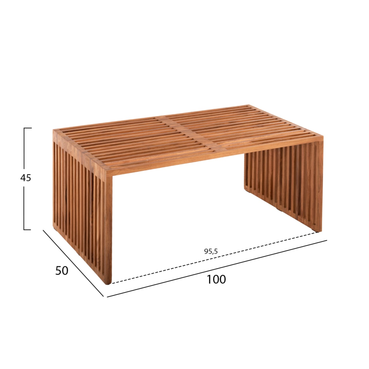 COFFEE TABLE NYA HM9568 TEAK WOOD IN NATURAL COLOR 1PIECE 100x50x45H cm. [2]