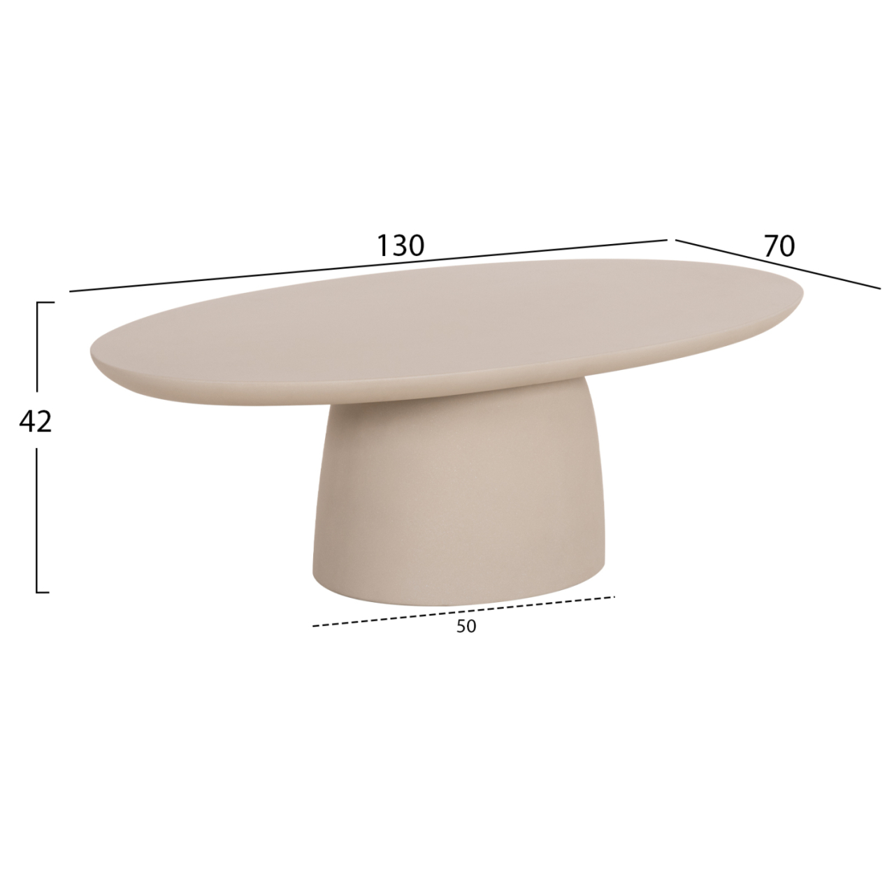 COFFEE TABLE OVAL BRECCAN HM6594.02 BEIGE FIBER CEMENT 130x70x42Hcm. [2]