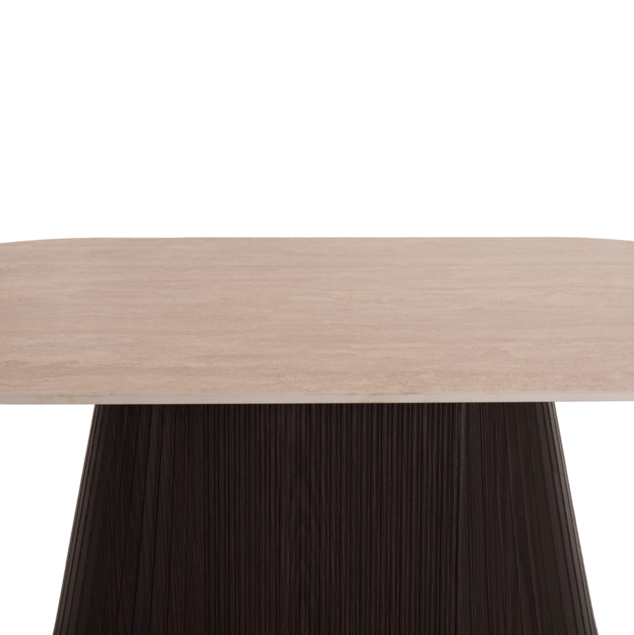 COFFEE TABLE OVAL CATER HM18321 CERAMIC TOP WITH TRAVERTINE STONE LOOK--MDF BASE 120x60x46H [6]