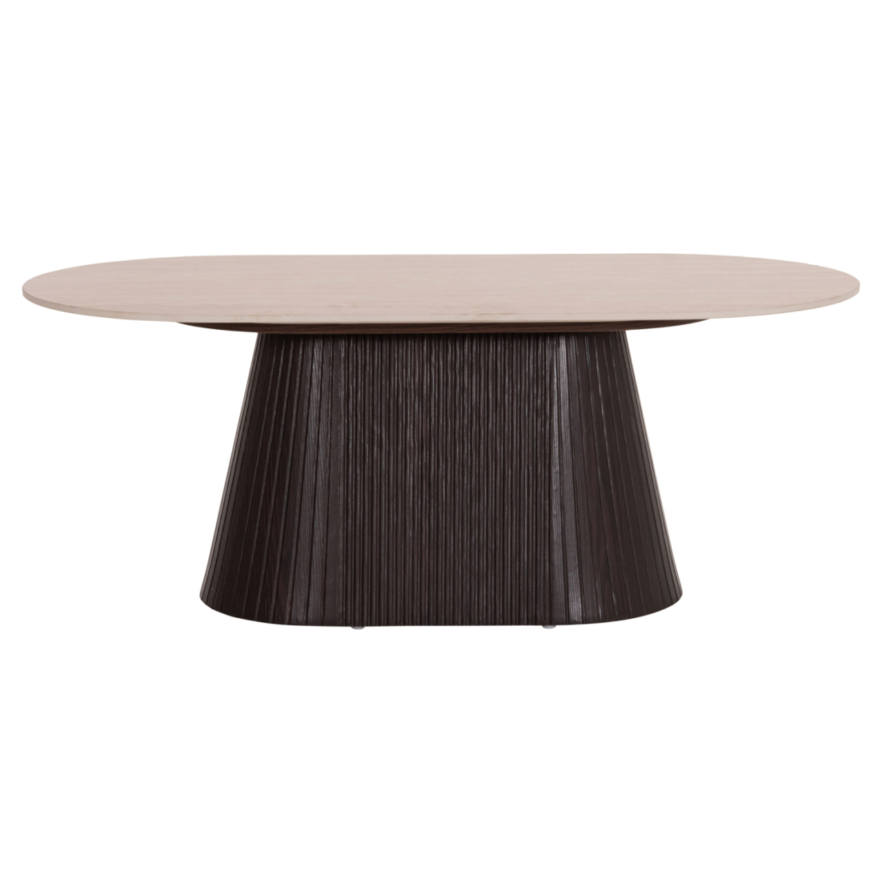 COFFEE TABLE OVAL CATER HM18321 CERAMIC TOP WITH TRAVERTINE STONE LOOK--MDF BASE 120x60x46H [3]
